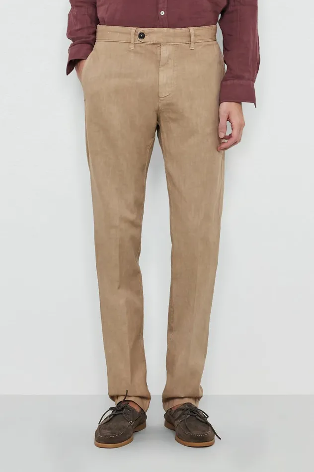 Men WINCH2 8211 Cotton Linen Panama Trousers 8211 Corda Massimo Alba Trousers and Shorts