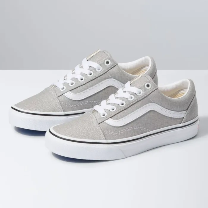 MenWomen Classics Shoes Vans Old Skool Silver LurexTrue White