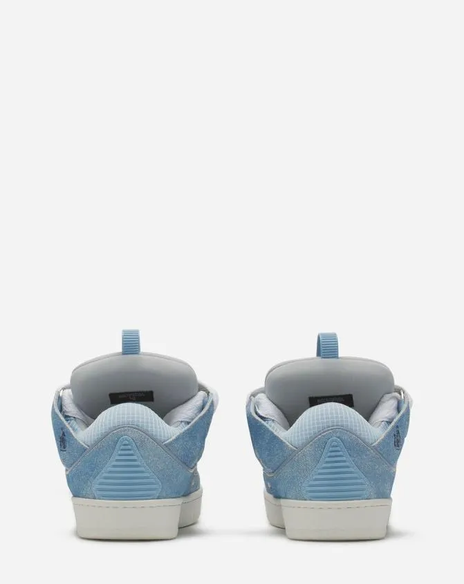 MenWomen Curb Lanvin Curb DenimEffect Leather Sneakers Denim Blue MenWomen Curb Lanvin Curb DenimEffect Leather Sneakers Denim Blue
