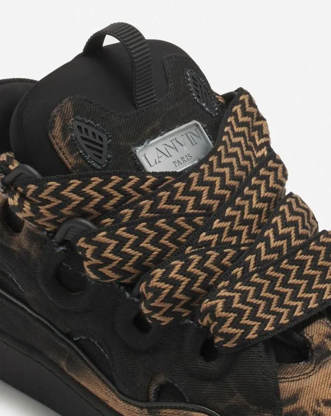MenWomen Curb Lanvin Curb Washed Denim Sneakers Blackbeige MenWomen Curb Lanvin Curb Washed Denim Sneakers Blackbeige