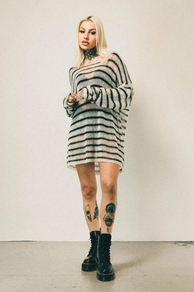 MenWomen Navarro Jumper Bone and Black OTHER KNITWEAR
