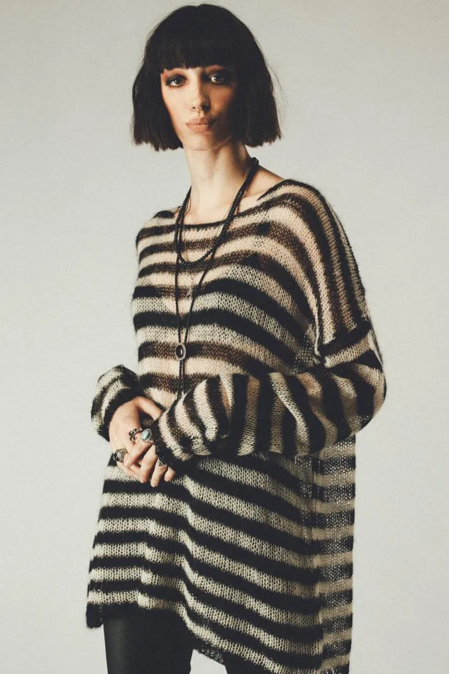 MenWomen Ramone Jumper Black and Dirty White OTHER KNITWEAR
