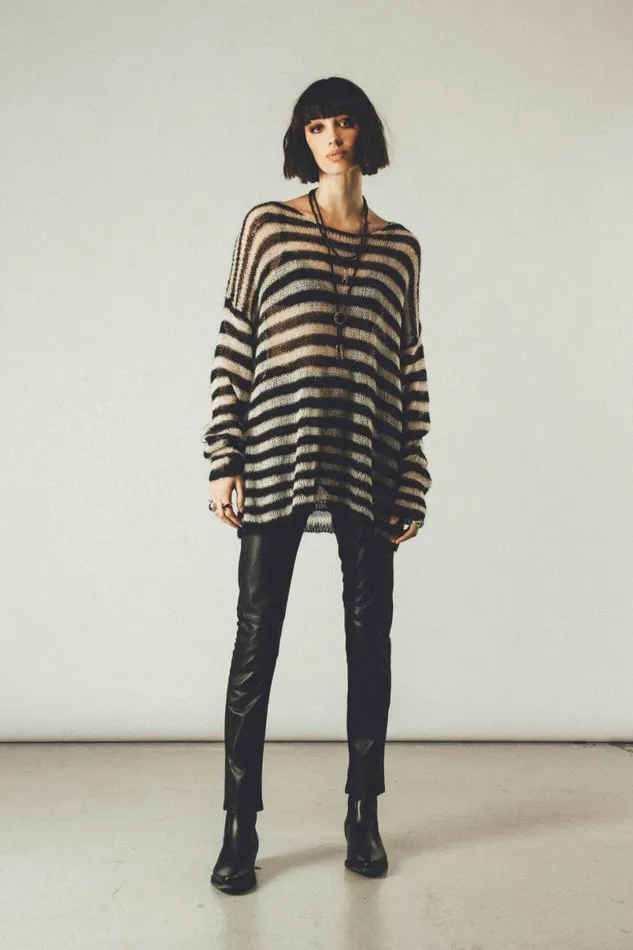 MenWomen Ramone Jumper Black and Dirty White OTHER KNITWEAR