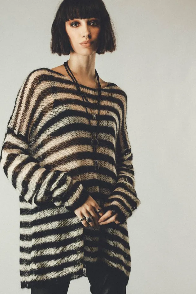 MenWomen Ramone Jumper Black and Dirty White OTHER KNITWEAR