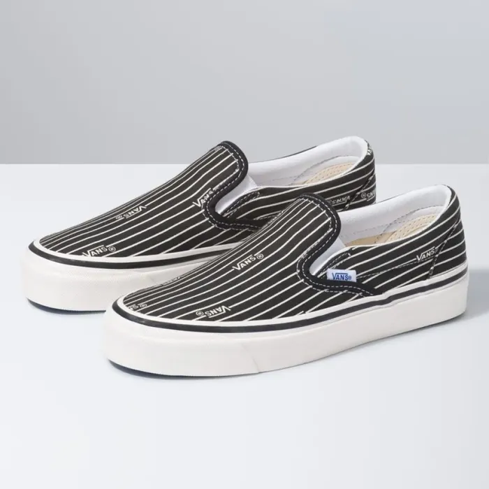 MenWomen Vans Anaheim Factory Classic SlipOn 98 DX Og StripesOg Black Classics Shoes