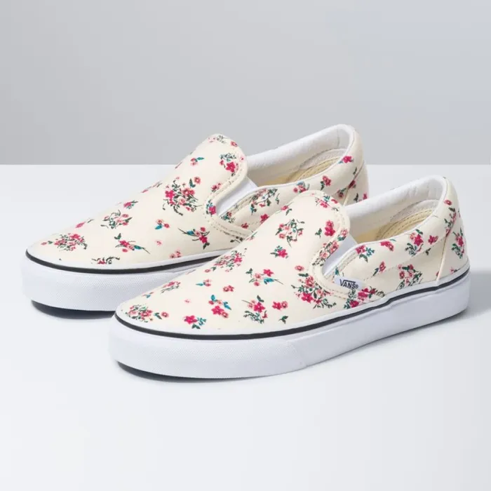 MenWomen Vans Ditsy Floral Classic SlipOn Classic WhiteTrue White Classics Shoes MenWomen Vans Ditsy Floral Classic SlipOn Classic WhiteTrue White Classics Shoes