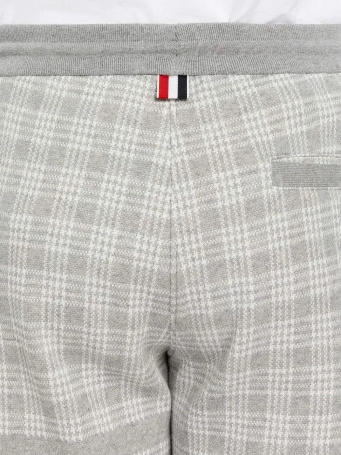 Micro Check Jacquard 4bar Sweatshorts Light Grey Men Thom Browne Sweats