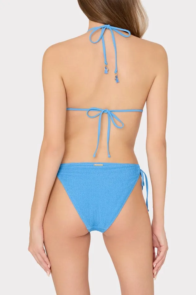 Milly Bikinis Women Lori Textured Triangle Bikini Top Blue Milly Bikinis Women Lori Textured Triangle Bikini Top Blue