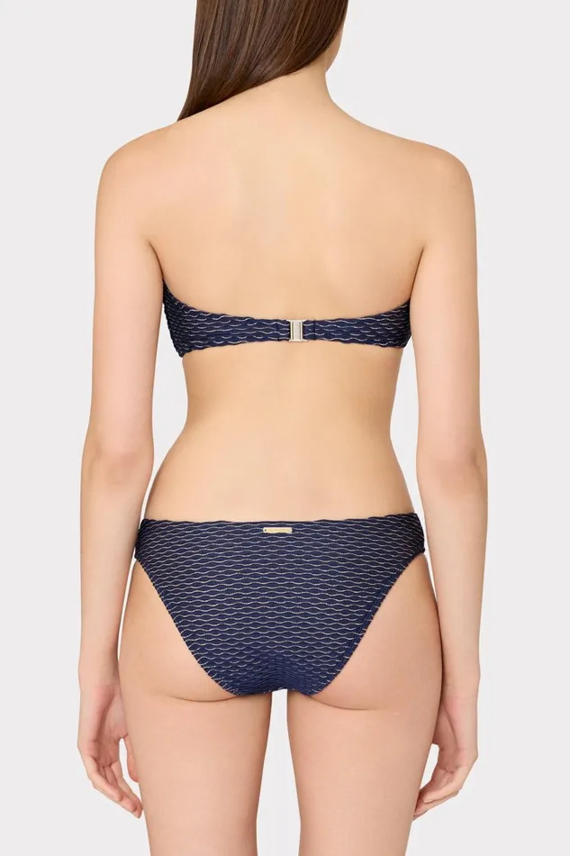 Milly Bikinis Women Margot Textured Waves Bikini Bottom Navy Milly Bikinis Women Margot Textured Waves Bikini Bottom Navy