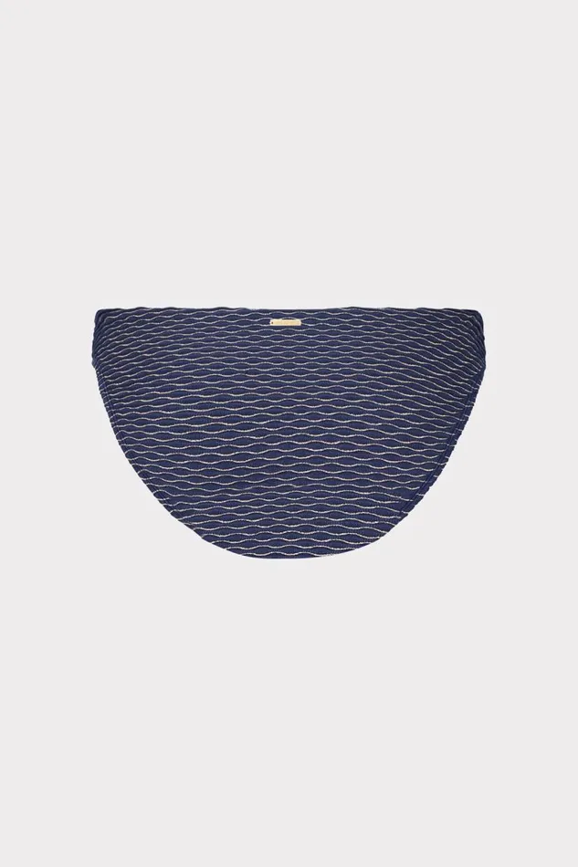 Milly Bikinis Women Margot Textured Waves Bikini Bottom Navy Milly Bikinis Women Margot Textured Waves Bikini Bottom Navy
