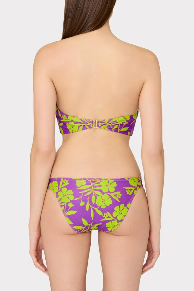 Milly Bikinis Women Olivia Marigold Aroma Draped Bandeau Top Purple Multi Milly Bikinis Women Olivia Marigold Aroma Draped Bandeau Top Purple Multi