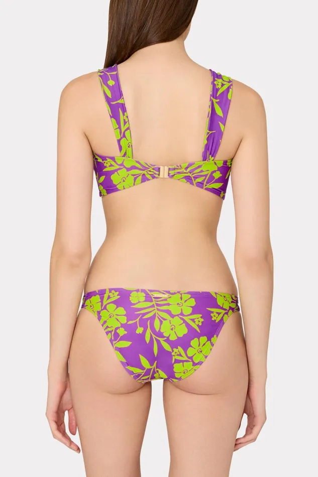 Milly Bikinis Women Olivia Marigold Aroma Draped Bandeau Top Purple Multi Milly Bikinis Women Olivia Marigold Aroma Draped Bandeau Top Purple Multi