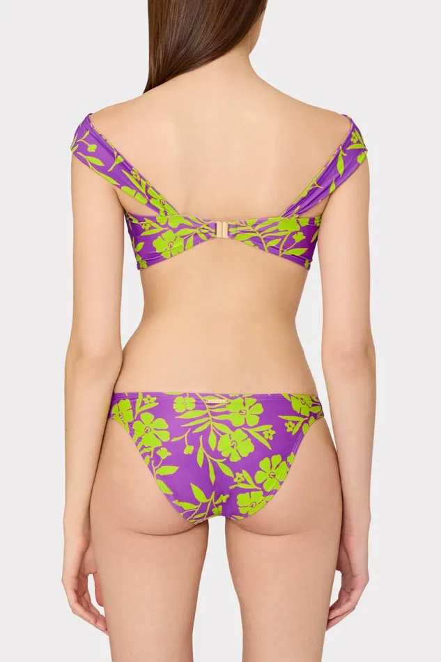 Milly Bikinis Women Olivia Marigold Aroma Draped Bandeau Top Purple Multi Milly Bikinis Women Olivia Marigold Aroma Draped Bandeau Top Purple Multi