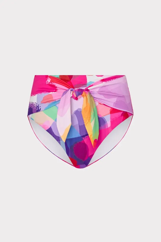 Milly Bikinis Women Rainbow Waterfall Tie Bikini Bottom Multi