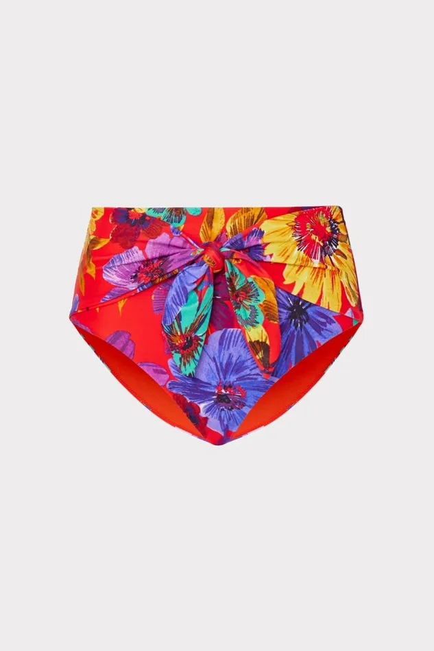Milly Bikinis Women Tie Bikini Bottom Red Multi