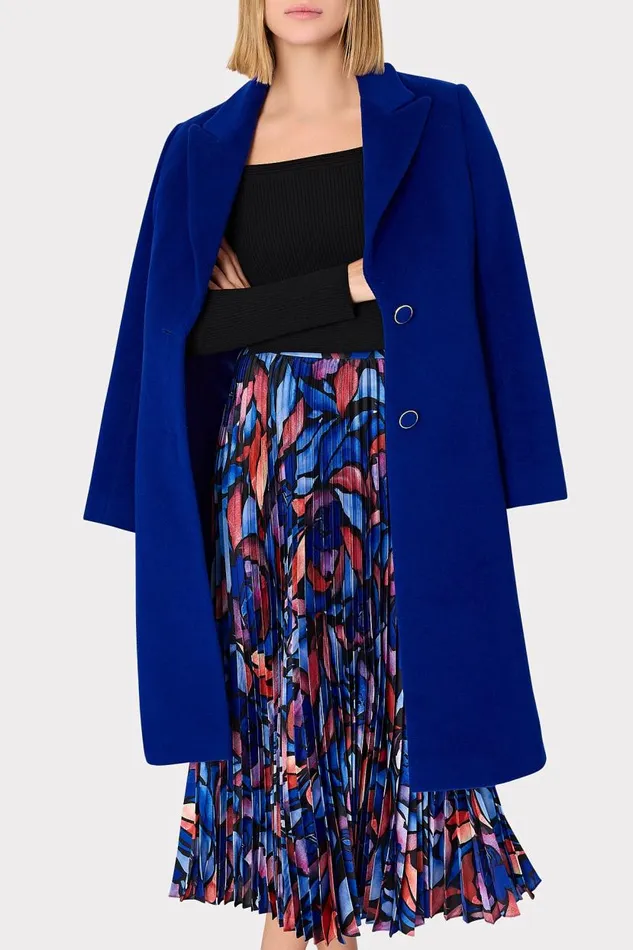 Milly Coats and Jackets Women Single Breasted Wool Coat Cobalt Milly Coats and Jackets Women Single Breasted Wool Coat Cobalt