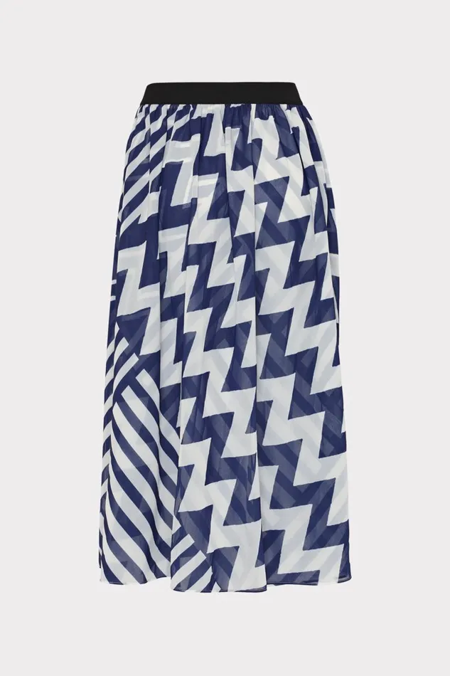Milly CoverUps Women Convertible Patchwork Chevron Skirt Bluewhite Milly CoverUps Women Convertible Patchwork Chevron Skirt Bluewhite
