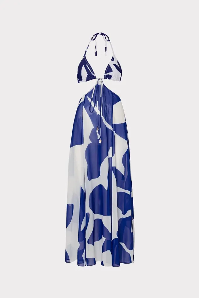 Milly CoverUps Women Grand Foliage Convertible CoverUp Navywhite