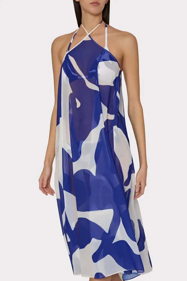 Milly CoverUps Women Grand Foliage Convertible CoverUp Navywhite Milly CoverUps Women Grand Foliage Convertible CoverUp Navywhite