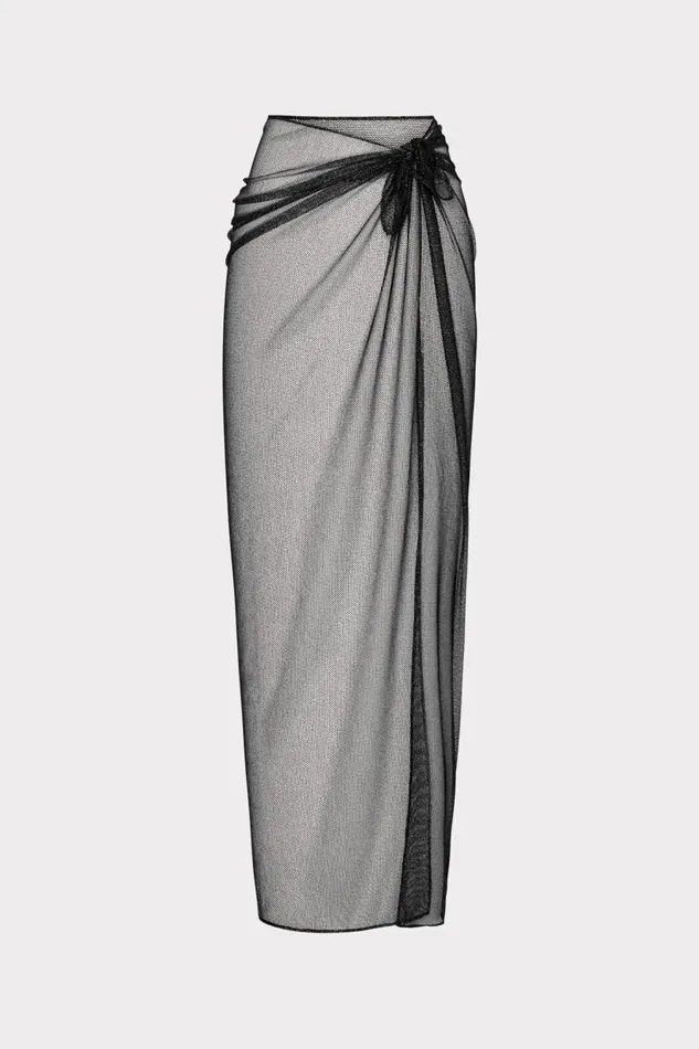 Milly CoverUps Women Metallic Mesh Sarong Black