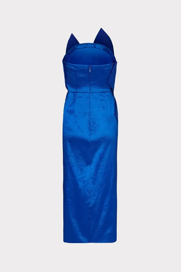 Milly Dresses Women Harlow Bow Taffeta Strapless Dress Blue Milly Dresses Women Harlow Bow Taffeta Strapless Dress Blue