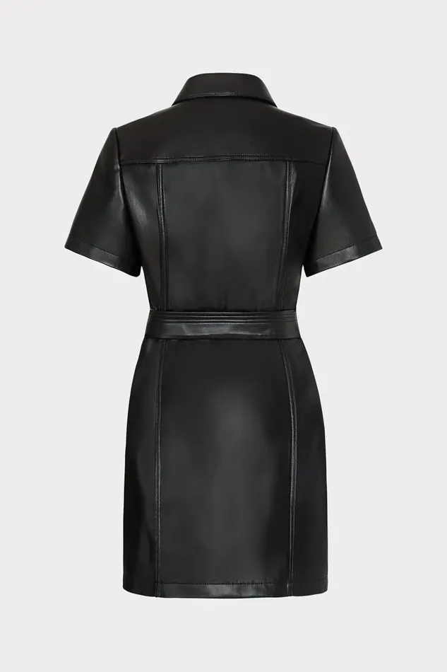 Milly Dresses Women Haven Vegan Leather Mini Dress Black Milly Dresses Women Haven Vegan Leather Mini Dress Black