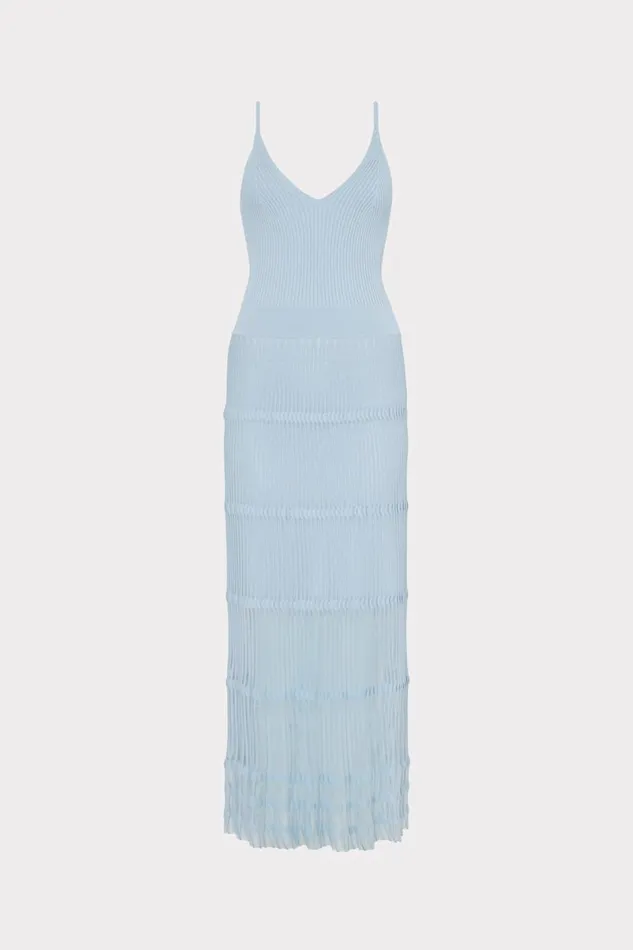 Milly Dresses Women Sheer Knit Cami Dress Light Blue