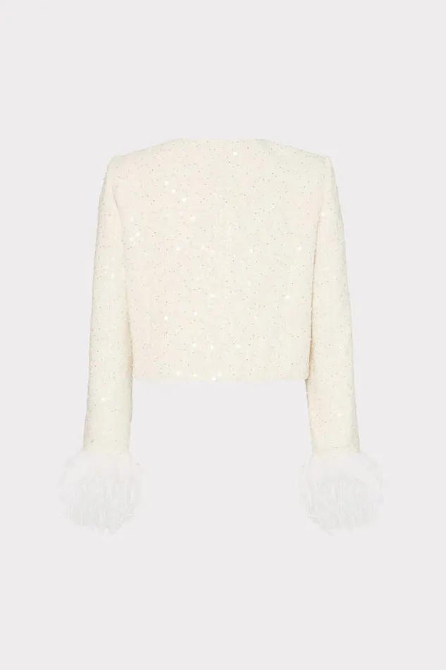 Milly Matching Sets Women Aya Beaded Tweed Jacket White Milly Matching Sets Women Aya Beaded Tweed Jacket White