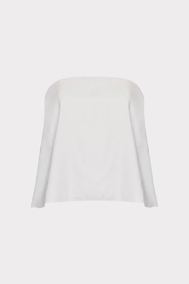 Milly Matching Sets Women Solid Linen Strapless Top White