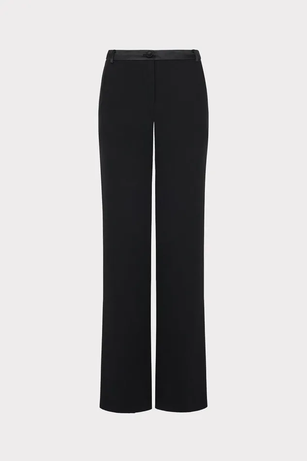 Milly Pants Women Soren LowRise Hammered Satin Pants Black