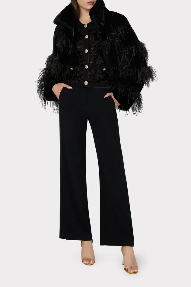Milly Pants Women Soren LowRise Hammered Satin Pants Black Milly Pants Women Soren LowRise Hammered Satin Pants Black