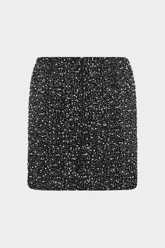 Milly Skirts Women Beaded Tweed Modern Mini Skirt Black Milly Skirts Women Beaded Tweed Modern Mini Skirt Black