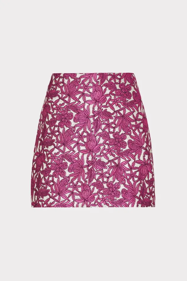 Milly Skirts Women Floral Jacquard Skirt Pink