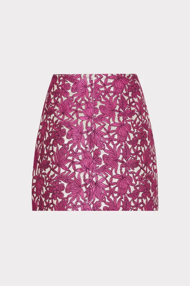 Milly Skirts Women Floral Jacquard Skirt Pink Milly Skirts Women Floral Jacquard Skirt Pink