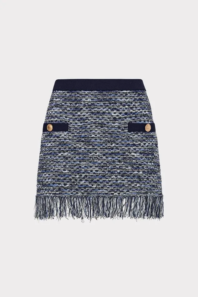 Milly Sweaters and Knits Women Kali Textured Knit Mini Skirt Navy Multi