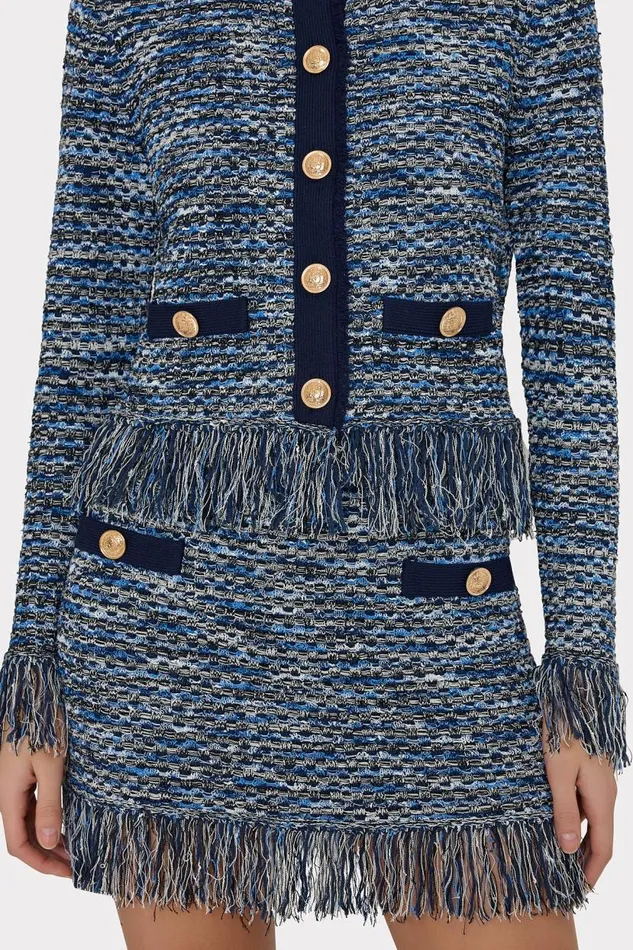 Milly Sweaters and Knits Women Kali Textured Knit Mini Skirt Navy Multi Milly Sweaters and Knits Women Kali Textured Knit Mini Skirt Navy Multi