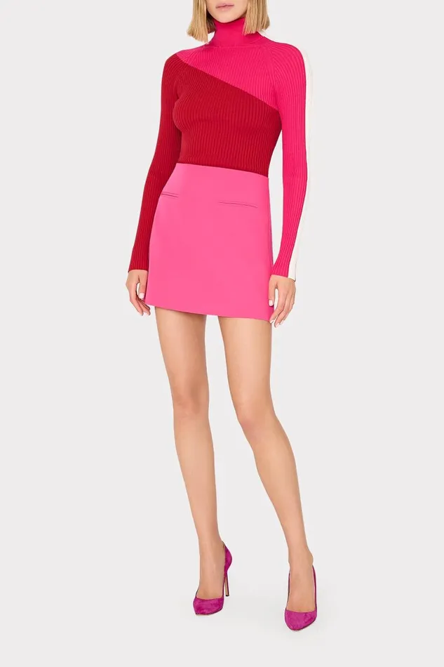Milly Sweaters and Knits Women Kenna Color Block Turtleneck Sweater Pink Multi Milly Sweaters and Knits Women Kenna Color Block Turtleneck Sweater Pink Multi