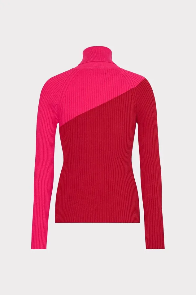 Milly Sweaters and Knits Women Kenna Color Block Turtleneck Sweater Pink Multi Milly Sweaters and Knits Women Kenna Color Block Turtleneck Sweater Pink Multi