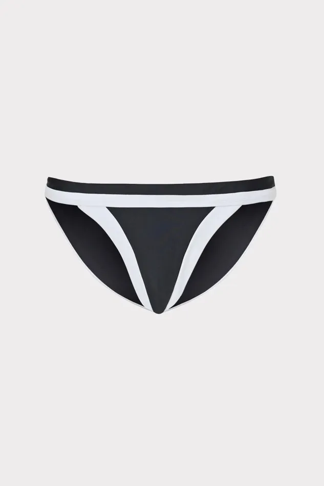 Milly Swim and Coverups Women Amalfi Color Block Bikini Bottom Black Multi