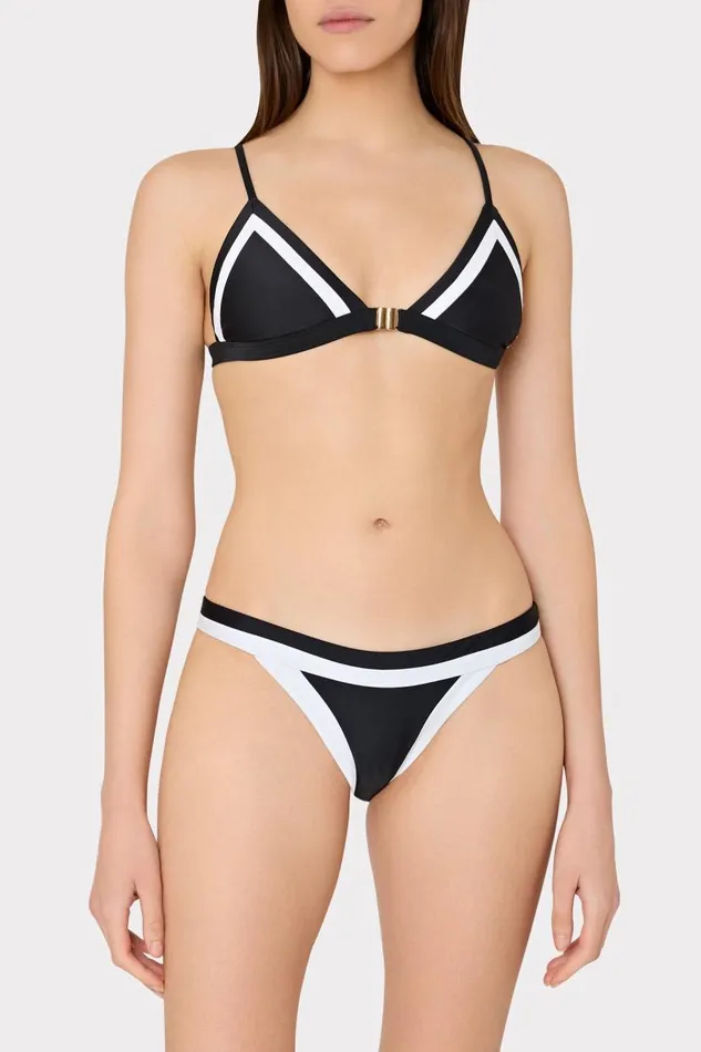 Milly Swim and Coverups Women Amalfi Color Block Bikini Bottom Black Multi Milly Swim and Coverups Women Amalfi Color Block Bikini Bottom Black Multi