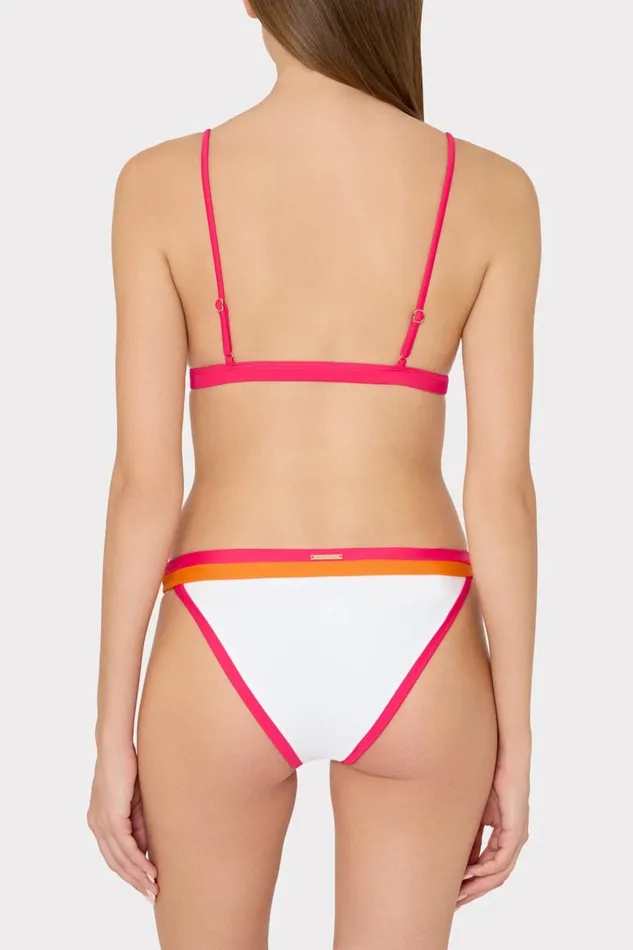 Milly Swim and Coverups Women Amalfi Color Block Bikini Bottom Pink Multi Milly Swim and Coverups Women Amalfi Color Block Bikini Bottom Pink Multi