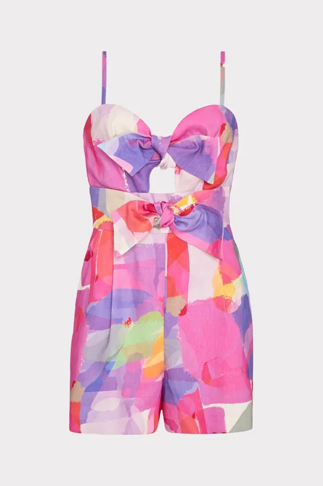 Milly Swim and Coverups Women Anya Rainbow Waterfall Romper Multi