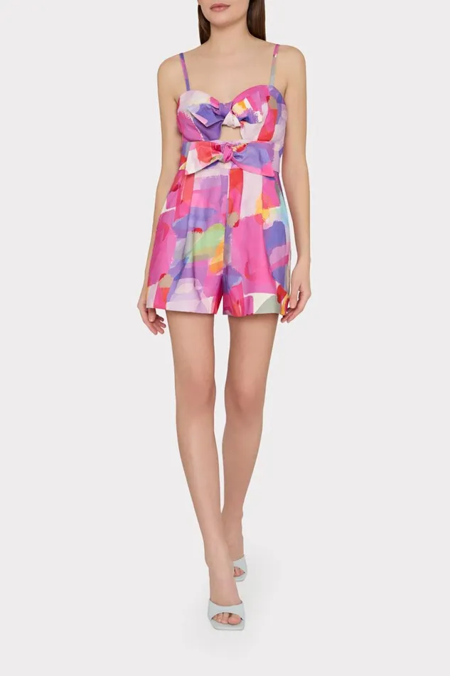Milly Swim and Coverups Women Anya Rainbow Waterfall Romper Multi Milly Swim and Coverups Women Anya Rainbow Waterfall Romper Multi