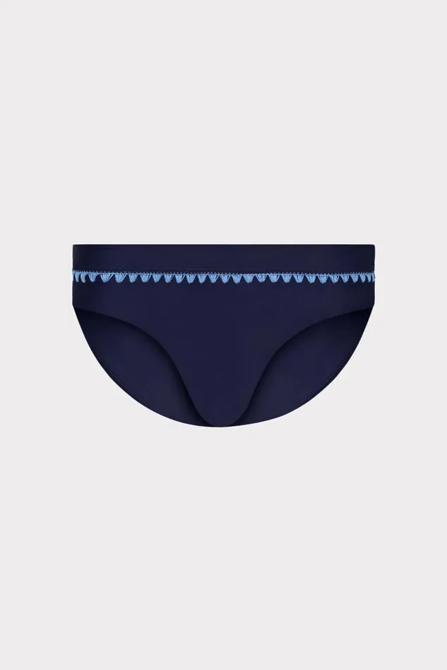 Milly Swim and Coverups Women Crochet Stitch Bikini Bottom Navyblue