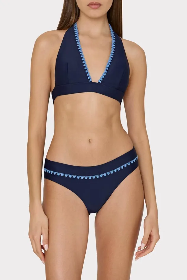 Milly Swim and Coverups Women Crochet Stitch Bikini Bottom Navyblue Milly Swim and Coverups Women Crochet Stitch Bikini Bottom Navyblue