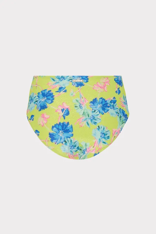 Milly Swim and Coverups Women Floating Cosmos Front Tie Bikini Bottom Neon Yellow Milly Swim and Coverups Women Floating Cosmos Front Tie Bikini Bottom Neon Yellow