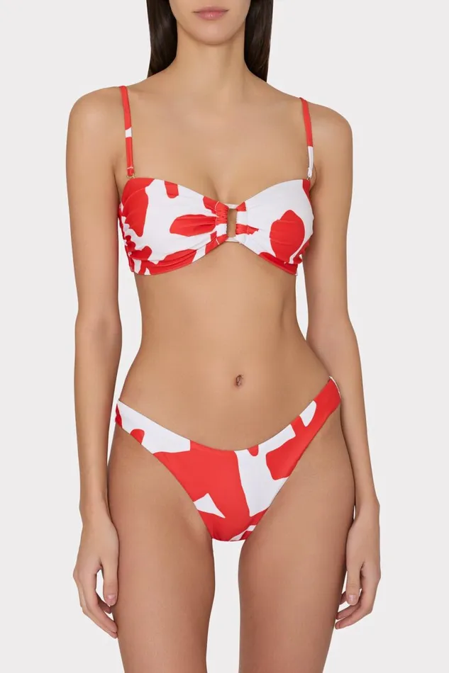Milly Swim and Coverups Women Grand Foliage Bikini Top Redwhite Milly Swim and Coverups Women Grand Foliage Bikini Top Redwhite