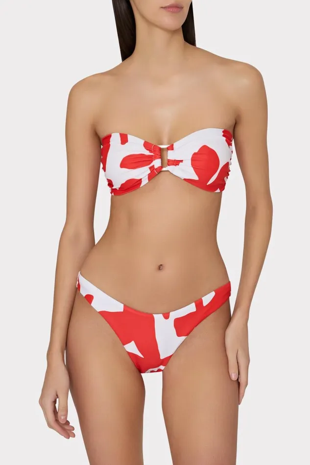 Milly Swim and Coverups Women Grand Foliage Bikini Top Redwhite Milly Swim and Coverups Women Grand Foliage Bikini Top Redwhite