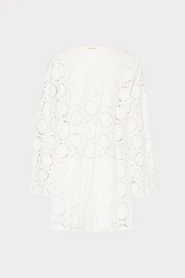 Milly Swim and Coverups Women Jessie Geo Eyelet CoverUp White Milly Swim and Coverups Women Jessie Geo Eyelet CoverUp White