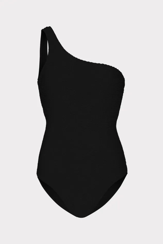 Milly Swim and Coverups Women Joni One Shoulder One Piece Black